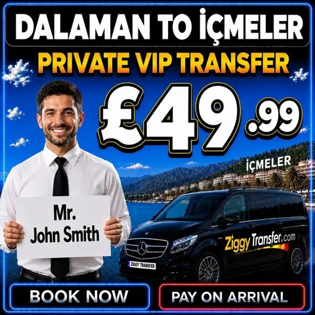 İçmeler to Dalaman Airport private taxi transfer